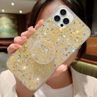 For iPhone 14 Pro Starry Sequin Round Stand Epoxy TPU Phone Case(Yellow) - 1