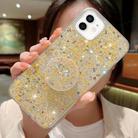 For iPhone 11 Starry Sequin Round Stand Epoxy TPU Phone Case(Yellow) - 1