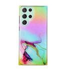 For Samsung Galaxy S24 Ultra 5G Laser Marble Pattern Clear TPU Shockproof Phone Case(Green) - 1