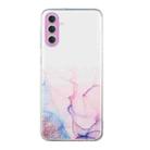 For Samsung Galaxy S24 5G Hollow Marble Pattern TPU Phone Case(Pink) - 1