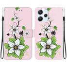 For Xiaomi Redmi 12 Crystal Texture Colored Drawing Leather Phone Case(Lily) - 1