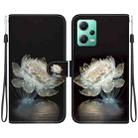 For Xiaomi Redmi Note 12 5G Crystal Texture Colored Drawing Leather Phone Case(Crystal Peony) - 1