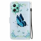 For Xiaomi Redmi Note 12 5G Crystal Texture Colored Drawing Leather Phone Case(Blue Pansies) - 3