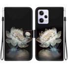For Xiaomi Redmi Note 12 Pro Crystal Texture Colored Drawing Leather Phone Case(Crystal Peony) - 1