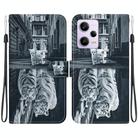 For Xiaomi Redmi Note 12 Pro Crystal Texture Colored Drawing Leather Phone Case(Cat Tiger Reflection) - 1