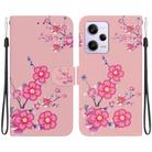 For Xiaomi Redmi Note 12 Pro Crystal Texture Colored Drawing Leather Phone Case(Cherry Blossoms) - 1