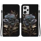 For Xiaomi Redmi Note 12 Pro+ Crystal Texture Colored Drawing Leather Phone Case(Black Rose) - 1