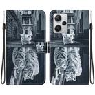 For Xiaomi Redmi Note 12 Pro+ Crystal Texture Colored Drawing Leather Phone Case(Cat Tiger Reflection) - 1