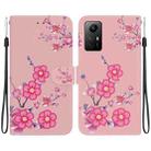 For Xiaomi Redmi Note 12S Crystal Texture Colored Drawing Leather Phone Case(Cherry Blossoms) - 1