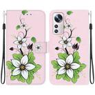 For Xiaomi 12 Pro Crystal Texture Colored Drawing Leather Phone Case(Lily) - 1