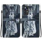 For Xiaomi 12 / 12X Crystal Texture Colored Drawing Leather Phone Case(Cat Tiger Reflection) - 1
