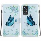 For Xiaomi 12 / 12X Crystal Texture Colored Drawing Leather Phone Case(Blue Pansies) - 1