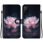 For Xiaomi Mi 10T Pro 5G / 10T Pro Crystal Texture Colored Drawing Leather Phone Case(Purple Peony) - 1