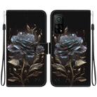For Xiaomi Mi 10T Pro 5G / 10T Pro Crystal Texture Colored Drawing Leather Phone Case(Black Rose) - 1