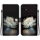 For Xiaomi Poco M4 5G Crystal Texture Colored Drawing Leather Phone Case(Crystal Peony) - 1