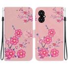 For Xiaomi Poco M4 5G Crystal Texture Colored Drawing Leather Phone Case(Cherry Blossoms) - 1