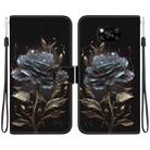 For Xiaomi Poco X3 NFC / X3 Crystal Texture Colored Drawing Leather Phone Case(Black Rose) - 1