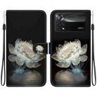 For Xiaomi Poco X4 Pro 5G Crystal Texture Colored Drawing Leather Phone Case(Crystal Peony) - 1