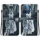 For Xiaomi Redmi 12C / 11A Crystal Texture Colored Drawing Leather Phone Case(Cat Tiger Reflection) - 1