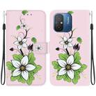 For Xiaomi Redmi 12C / 11A Crystal Texture Colored Drawing Leather Phone Case(Lily) - 1