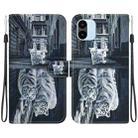 For Xiaomi Redmi A1 / A2 Crystal Texture Colored Drawing Leather Phone Case(Cat Tiger Reflection) - 1