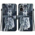 For Xiaomi Redmi Note 10 4G / Note 10S Crystal Texture Colored Drawing Leather Phone Case(Cat Tiger Reflection) - 1