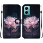 For Xiaomi Redmi 10 5G / Note 11E Crystal Texture Colored Drawing Leather Phone Case(Purple Peony) - 1