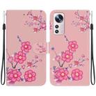 For Xiaomi 12 Lite Crystal Texture Colored Drawing Leather Phone Case(Cherry Blossoms) - 1