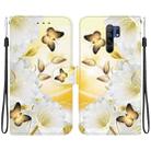 For Xiaomi Redmi 9 / 9 Prime Crystal Texture Colored Drawing Leather Phone Case(Gold Butterfly Epiphyllum) - 1