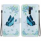 For Xiaomi Redmi 9 / 9 Prime Crystal Texture Colored Drawing Leather Phone Case(Blue Pansies) - 1