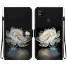 For Xiaomi Redmi 9C Crystal Texture Colored Drawing Leather Phone Case(Crystal Peony) - 1