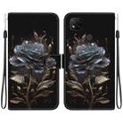 For Xiaomi Redmi 9C Crystal Texture Colored Drawing Leather Phone Case(Black Rose) - 1