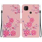 For Xiaomi Redmi 9C Crystal Texture Colored Drawing Leather Phone Case(Cherry Blossoms) - 1