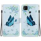 For Xiaomi Redmi 9C Crystal Texture Colored Drawing Leather Phone Case(Blue Pansies) - 1