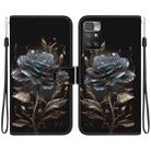 For Xiaomi Redmi 10 / 10 Prime Crystal Texture Colored Drawing Leather Phone Case(Black Rose) - 1