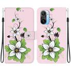 For Xiaomi Redmi K40 / K40 Pro Crystal Texture Colored Drawing Leather Phone Case(Lily) - 1