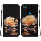 For Xiaomi Redmi Note 8 Crystal Texture Colored Drawing Leather Phone Case(Gold Peony) - 1