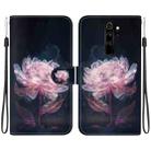 For Xiaomi Redmi Note 8 Pro Crystal Texture Colored Drawing Leather Phone Case(Purple Peony) - 1