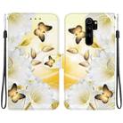For Xiaomi Redmi Note 8 Pro Crystal Texture Colored Drawing Leather Phone Case(Gold Butterfly Epiphyllum) - 1