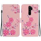 For Xiaomi Redmi Note 8 Pro Crystal Texture Colored Drawing Leather Phone Case(Cherry Blossoms) - 1