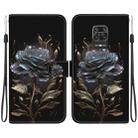 For Xiaomi Redmi Note 9 Pro / 9S Crystal Texture Colored Drawing Leather Phone Case(Black Rose) - 1