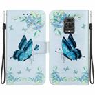 For Xiaomi Redmi Note 9 Pro / 9S Crystal Texture Colored Drawing Leather Phone Case(Blue Pansies) - 1