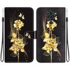 For Xiaomi Redmi Note 9 Crystal Texture Colored Drawing Leather Phone Case(Gold Butterfly Rose) - 1