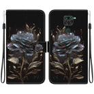 For Xiaomi Redmi Note 9 Crystal Texture Colored Drawing Leather Phone Case(Black Rose) - 1