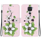 For Xiaomi Redmi Note 9 Crystal Texture Colored Drawing Leather Phone Case(Lily) - 1