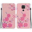For Xiaomi Redmi Note 9 Crystal Texture Colored Drawing Leather Phone Case(Cherry Blossoms) - 1