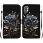 For Xiaomi Redmi Note 10 5G / Poco M3 Pro Crystal Texture Colored Drawing Leather Phone Case(Black Rose) - 1
