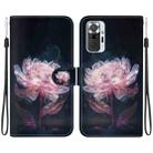 For Xiaomi Redmi Note 10 Lite Crystal Texture Colored Drawing Leather Phone Case(Purple Peony) - 1