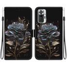 For Xiaomi Redmi Note 10 Lite Crystal Texture Colored Drawing Leather Phone Case(Black Rose) - 1