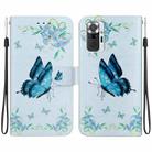 For Xiaomi Redmi Note 10 Lite Crystal Texture Colored Drawing Leather Phone Case(Blue Pansies) - 1